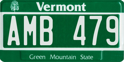 VT license plate AMB479