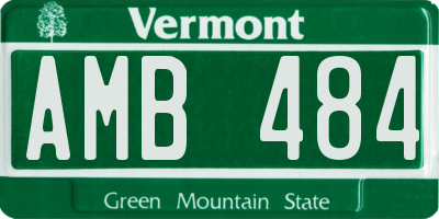 VT license plate AMB484