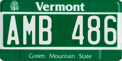 VT license plate AMB486