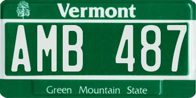 VT license plate AMB487