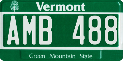 VT license plate AMB488