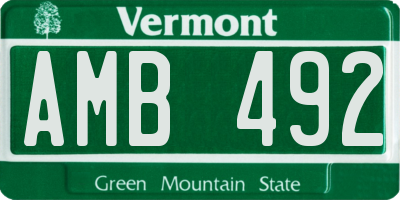 VT license plate AMB492