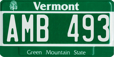VT license plate AMB493