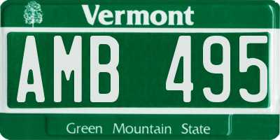 VT license plate AMB495