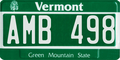 VT license plate AMB498