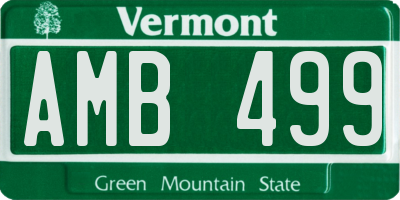VT license plate AMB499