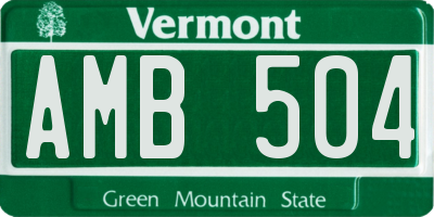 VT license plate AMB504