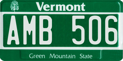 VT license plate AMB506
