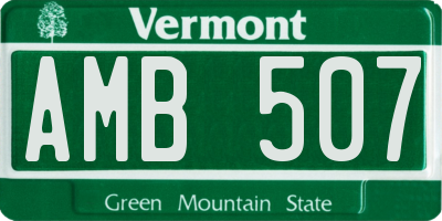 VT license plate AMB507