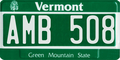 VT license plate AMB508