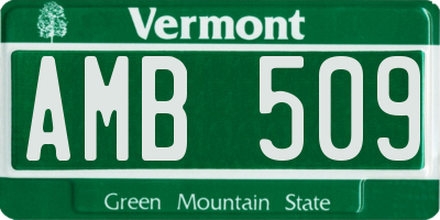 VT license plate AMB509