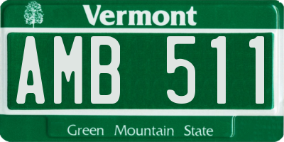 VT license plate AMB511