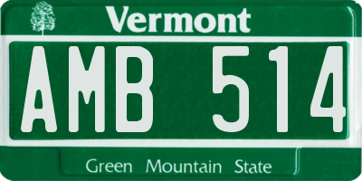 VT license plate AMB514