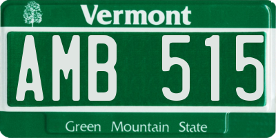 VT license plate AMB515