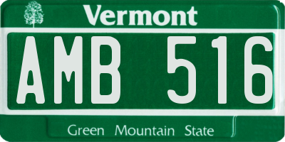 VT license plate AMB516