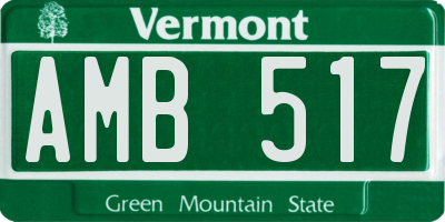 VT license plate AMB517