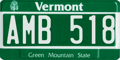 VT license plate AMB518