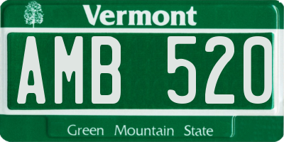 VT license plate AMB520
