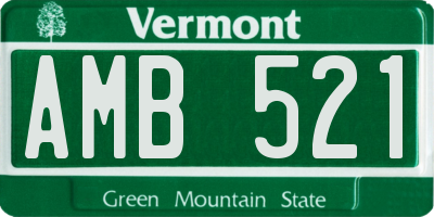 VT license plate AMB521