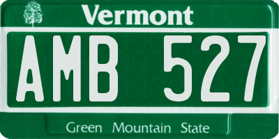 VT license plate AMB527