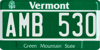 VT license plate AMB530