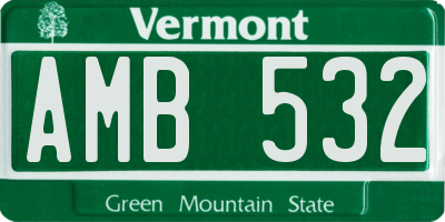 VT license plate AMB532
