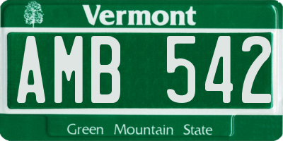 VT license plate AMB542