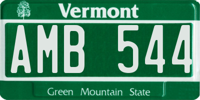 VT license plate AMB544