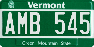 VT license plate AMB545