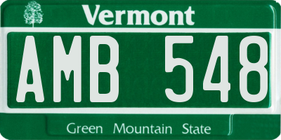 VT license plate AMB548