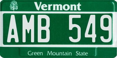 VT license plate AMB549