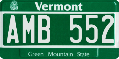 VT license plate AMB552