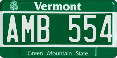 VT license plate AMB554