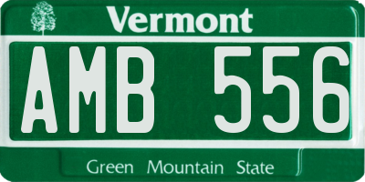 VT license plate AMB556