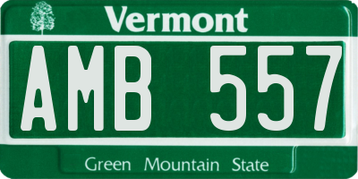 VT license plate AMB557