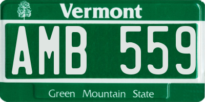 VT license plate AMB559