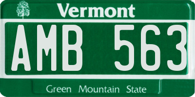 VT license plate AMB563