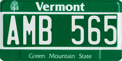 VT license plate AMB565