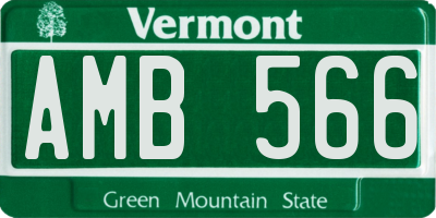 VT license plate AMB566