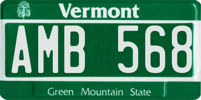 VT license plate AMB568