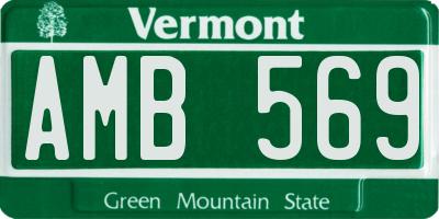 VT license plate AMB569