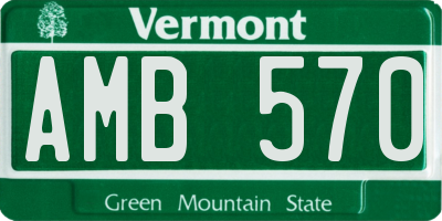 VT license plate AMB570