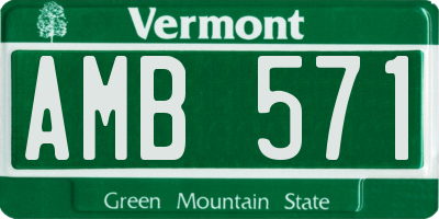VT license plate AMB571