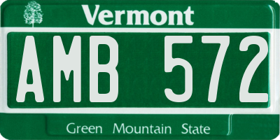 VT license plate AMB572