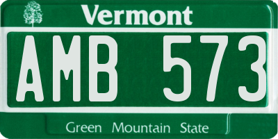 VT license plate AMB573