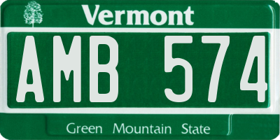 VT license plate AMB574