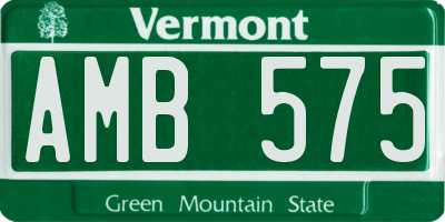 VT license plate AMB575