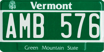 VT license plate AMB576
