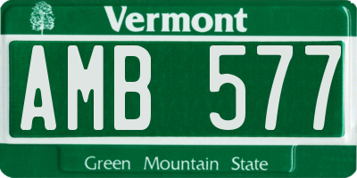 VT license plate AMB577