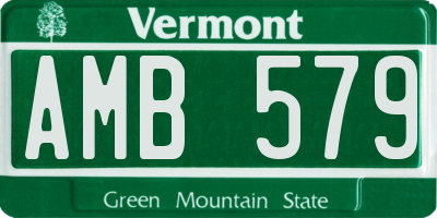 VT license plate AMB579